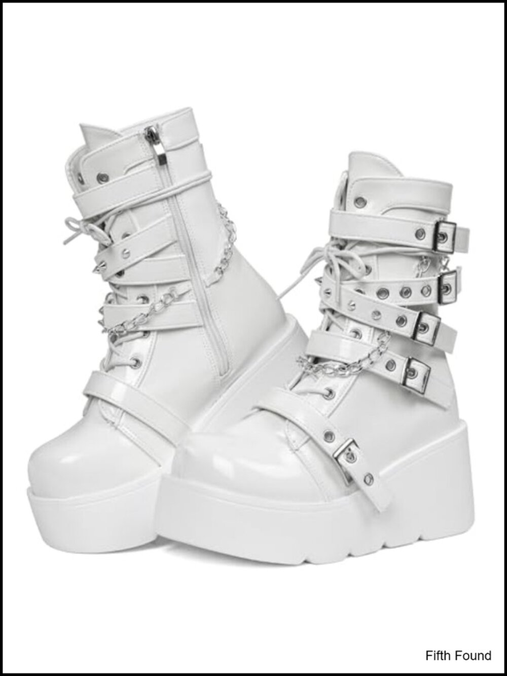 Womens Platform Combat Boots Faux Leather Ankle Boots Round Toe